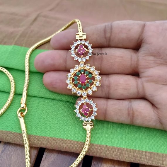 Gorgeous CZ Stones Mugappu Chain