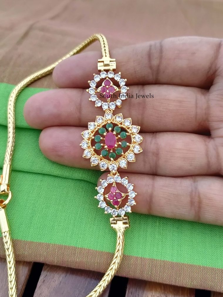 Gorgeous CZ Stones Mugappu Chain