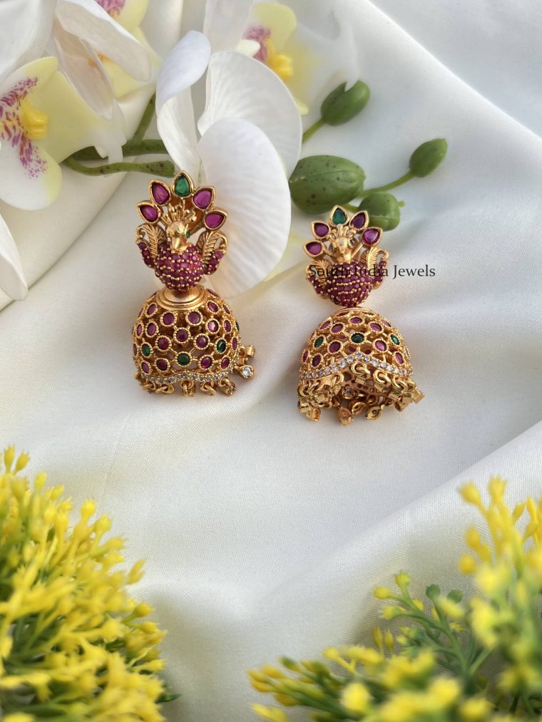 Peacock Rotating Design Jhumkas 3 (2)