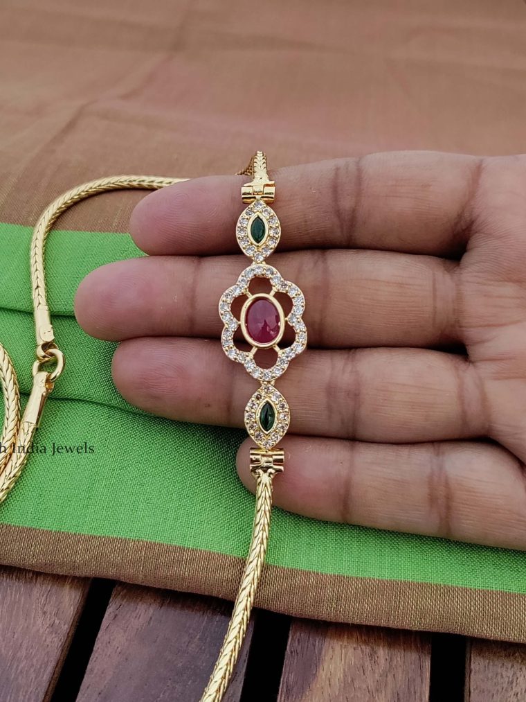 Stunning CZ Stones Mugappu Chain