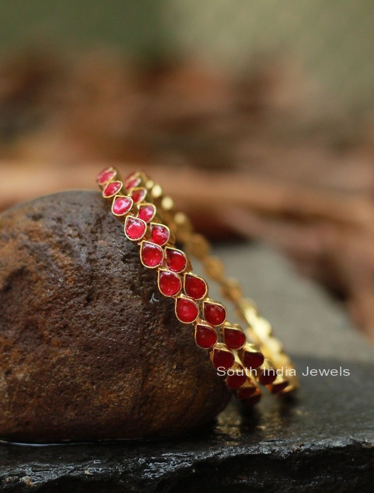 Bright Pink Stone Bangle Set