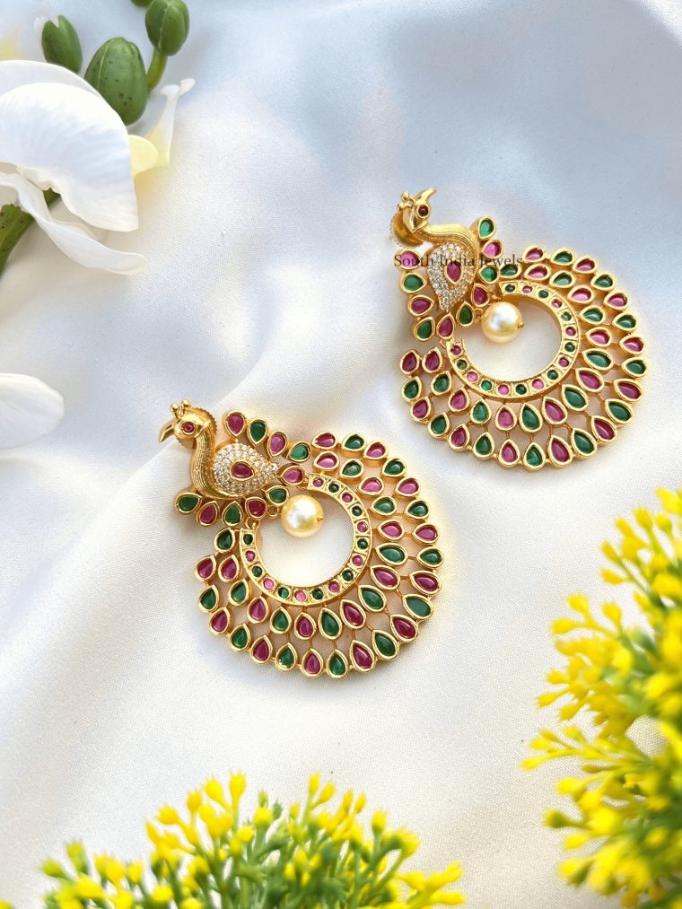 Pretty Peacock Design Earrings (2)