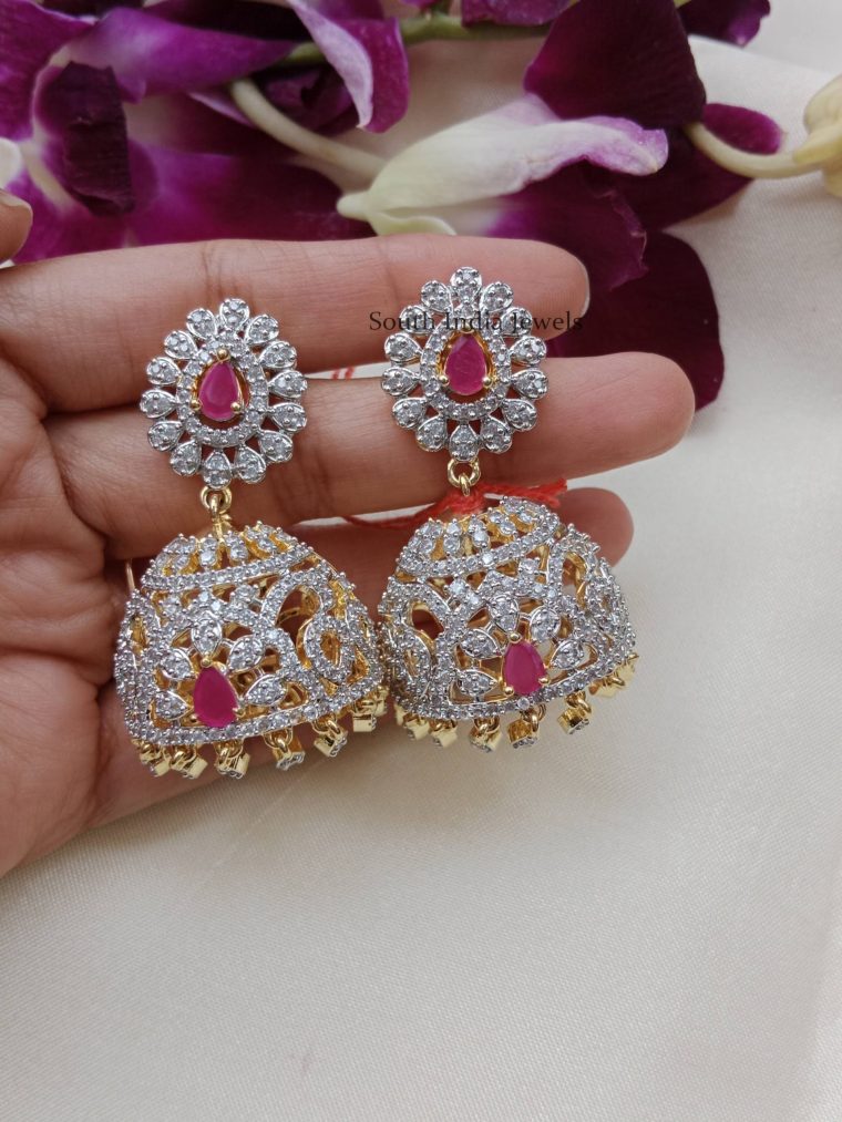 Sparkling AD Stones Jhumkas (2)