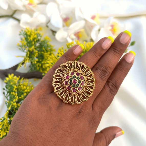 Fabulous Floral Finger Ring (2)