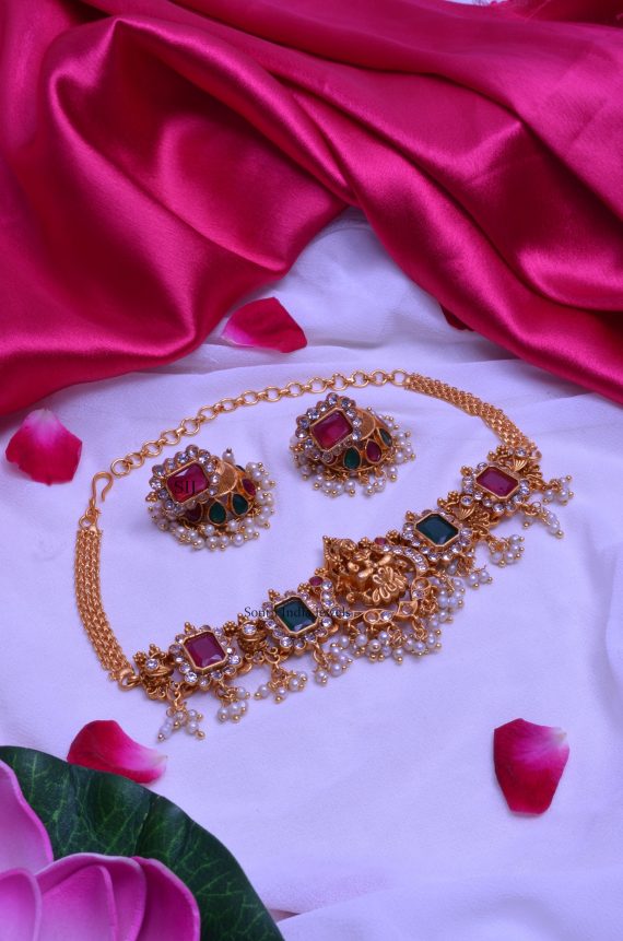 Lakshmi Red Green Choker