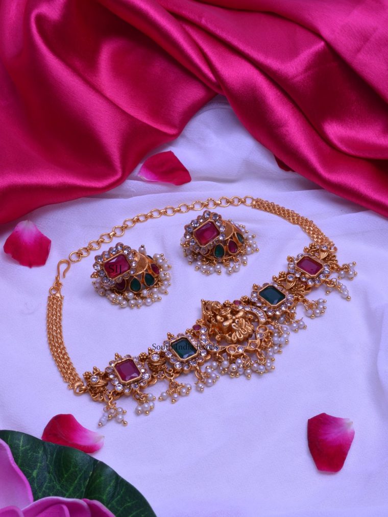 Lakshmi Red Green Choker