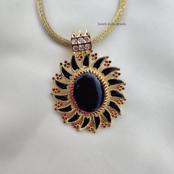 Blue Enamel Pendent Set