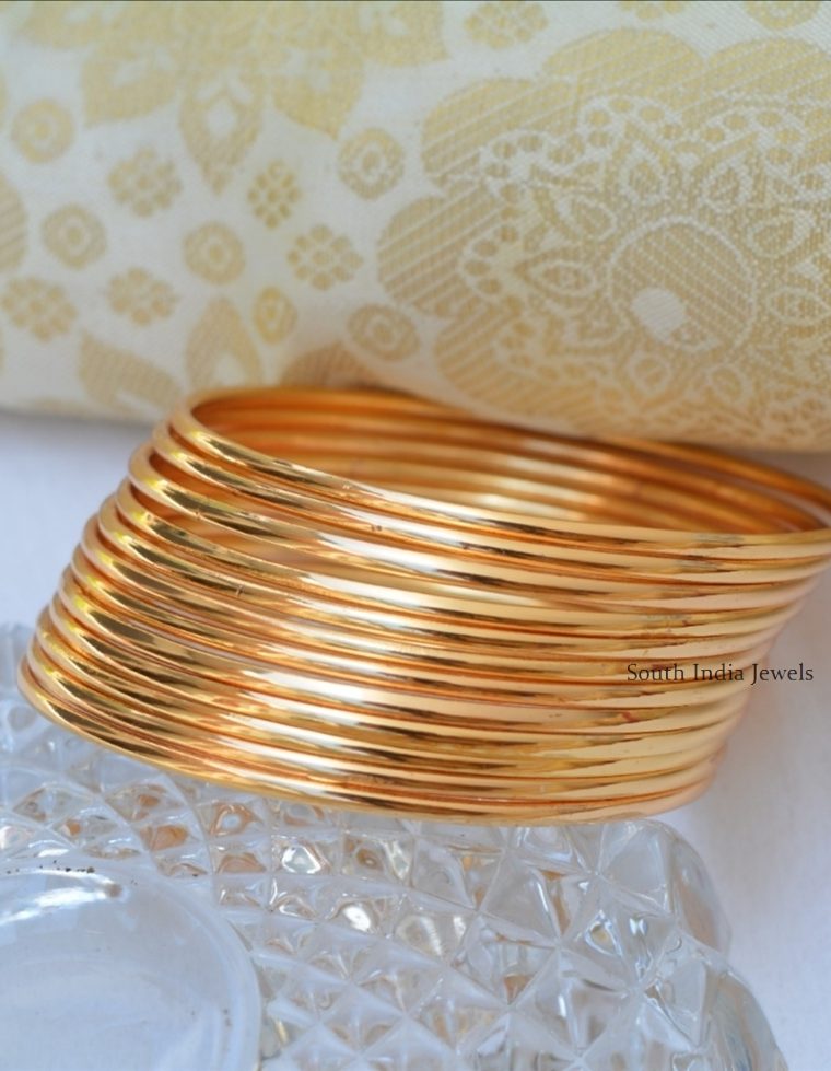 Simple Gold Polish Bangles