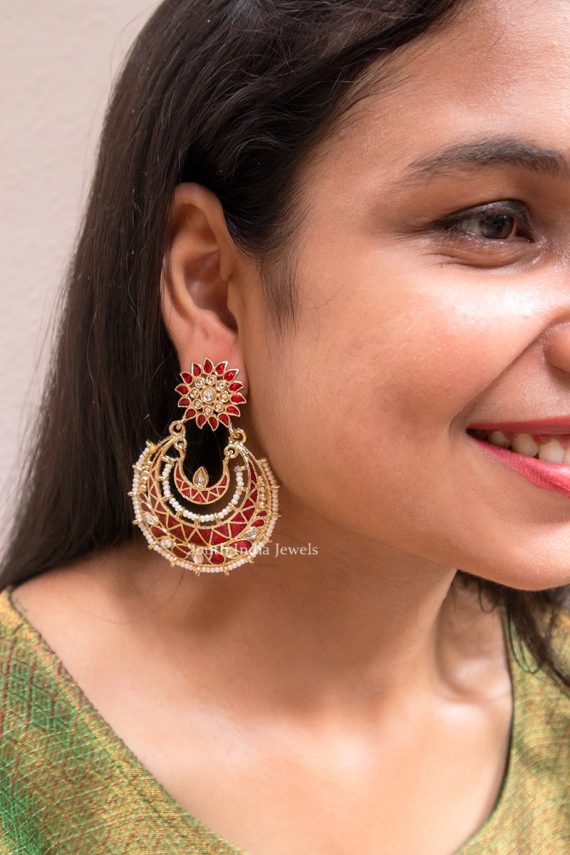 Stunning Enamel Chandbali Earrings