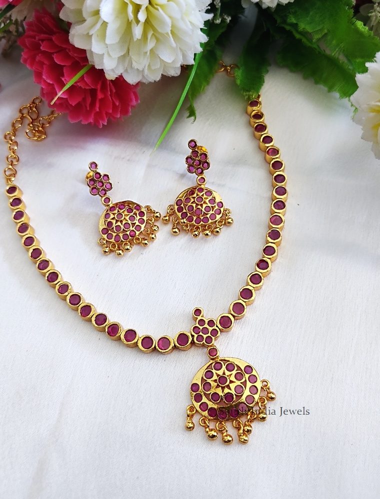 Classic Red Stone Attigai Necklace