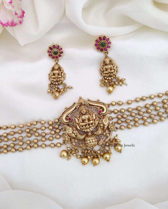 Lakshmi Gold Beads Choker