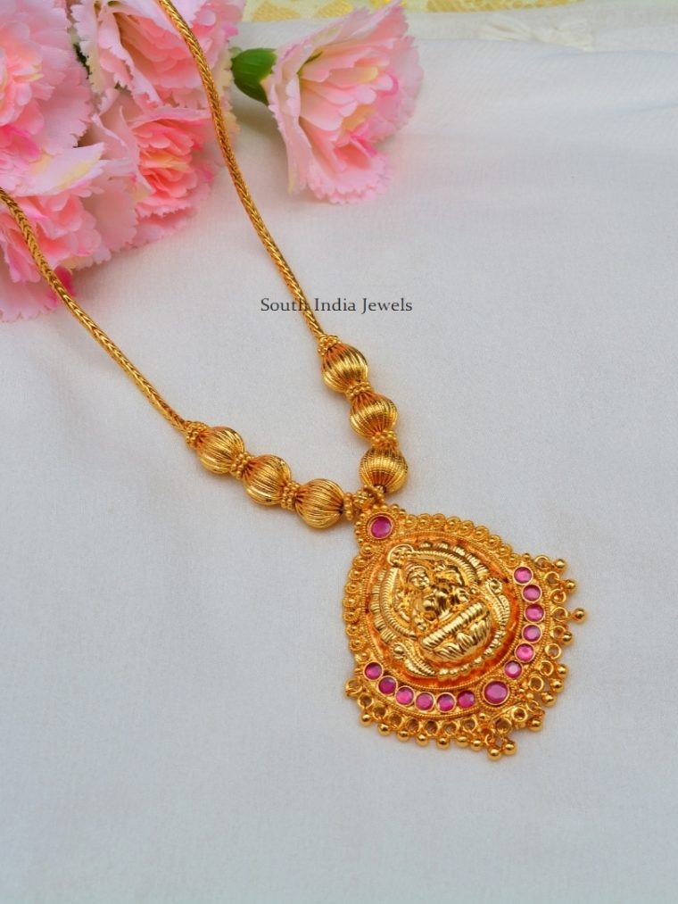 Pink Stone Lakhsmi Chain