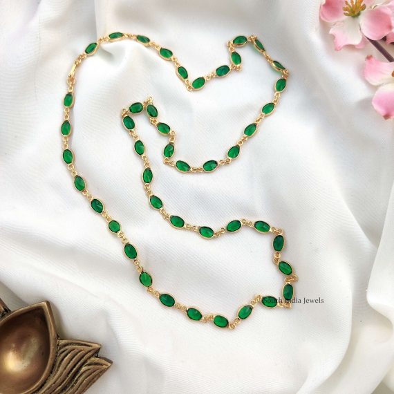 Attractive Dark Green AD Stone Chain (2)