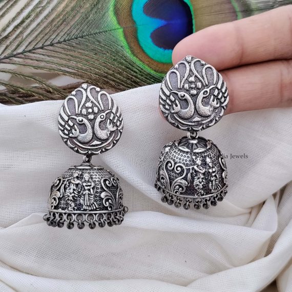 German Silver Radhakrishna Jhumkas