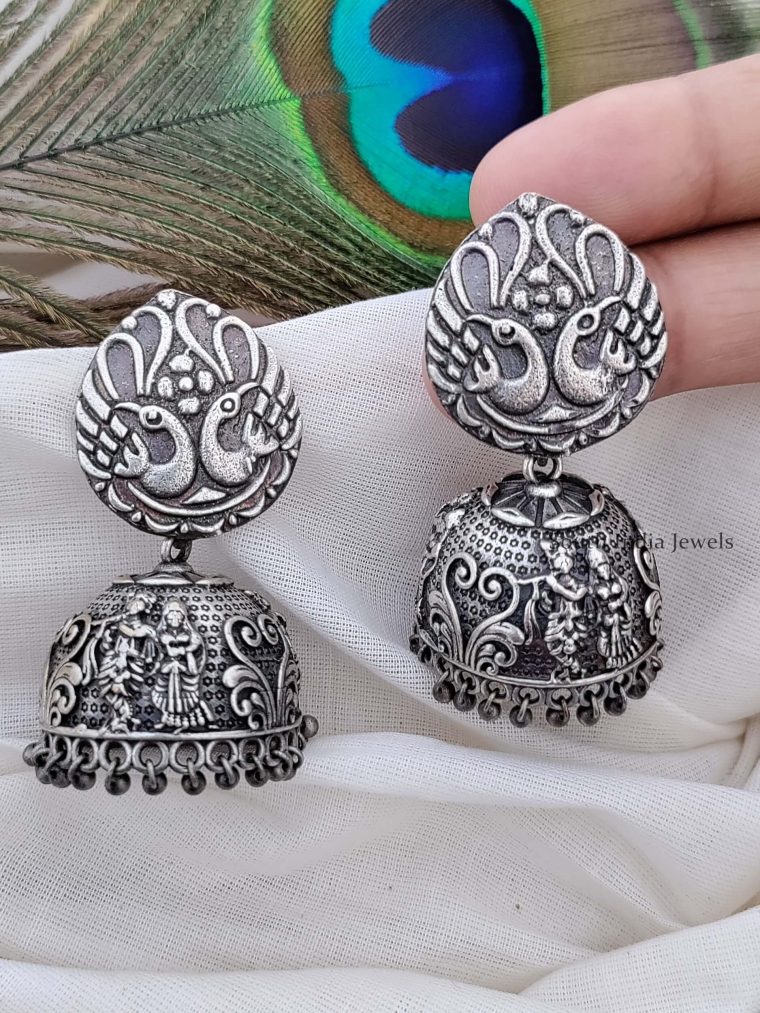 German Silver Radhakrishna Jhumkas