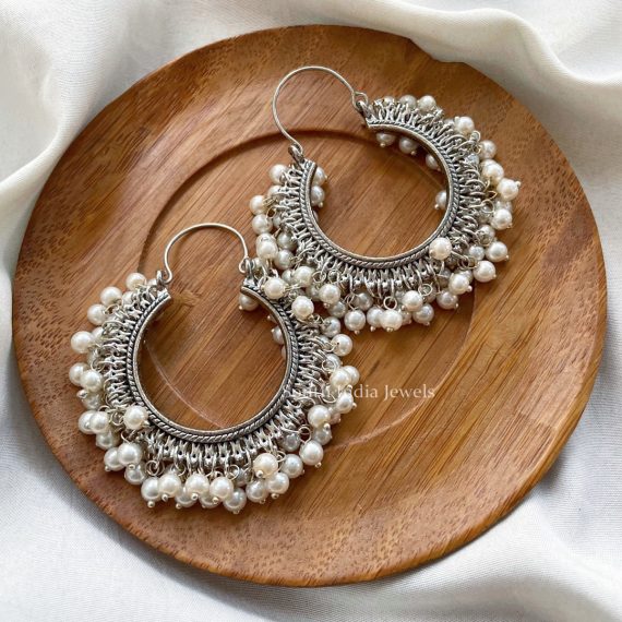 Gorgeous Pearl Hoop Earrings