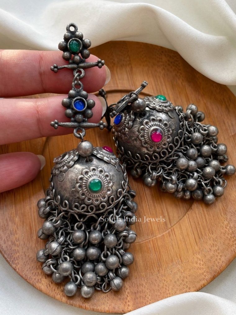 Oxidised Silver Trendy Fitoor Jhumkas