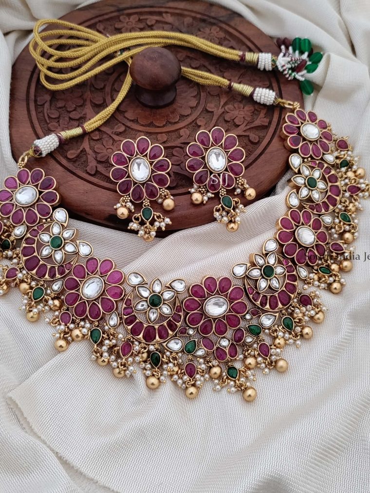 Unique Half Moon Bridal Necklae Set