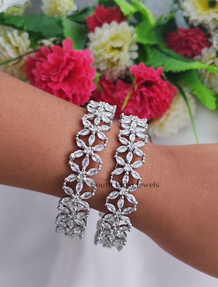 Beautiful Rhodium Polish Bangles