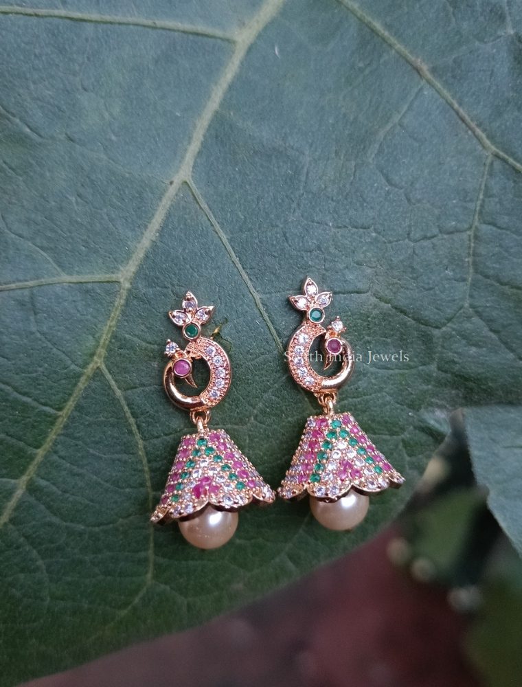 AD Stones Gold Finish Jhumkas (3)