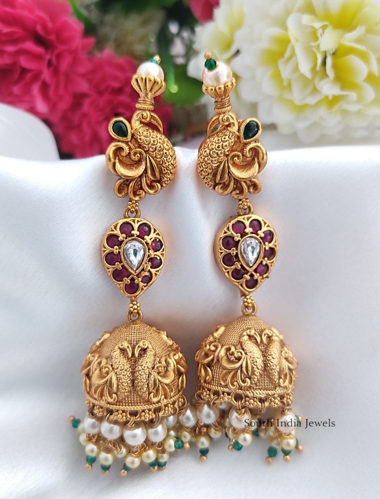 Beautiful Peacock Design Jhumkas