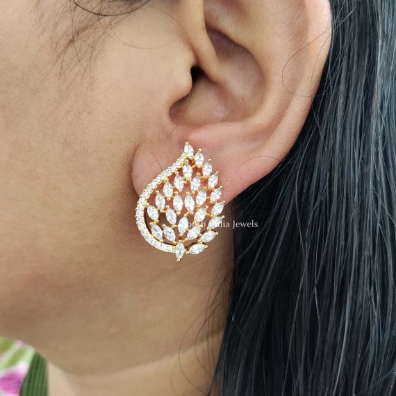 Cute CZ Mango Design Earrings