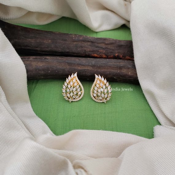 Cute CZ Mango Design Earrings