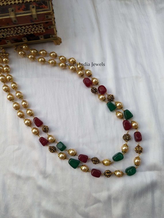 Cute Two Layered Pearl Bead Mala