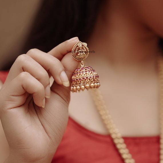 Dazzling Lakshmi Gold Beaded Haram (2)