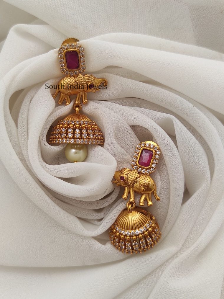 Pretty Elephant Design Jhumkas