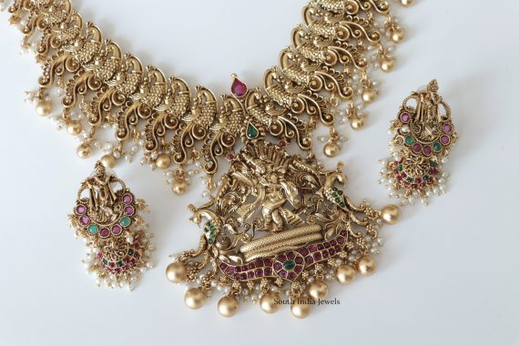 Traditional Krishna Mayura Necklace