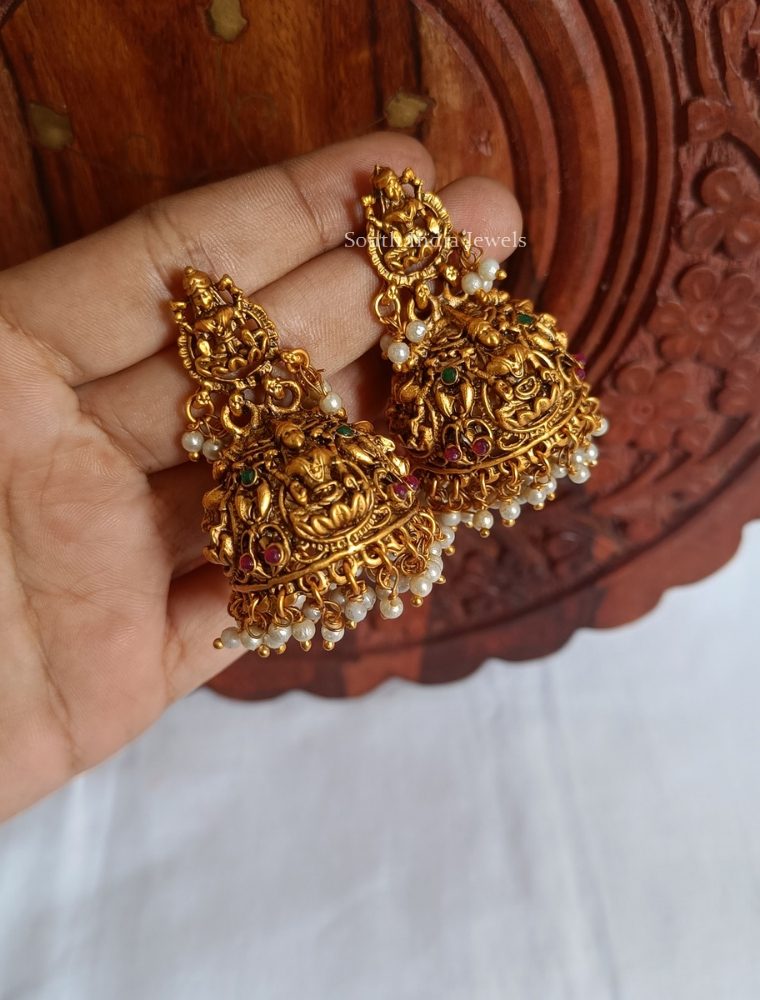 Beautiful Lakshmi Design Jhumkas