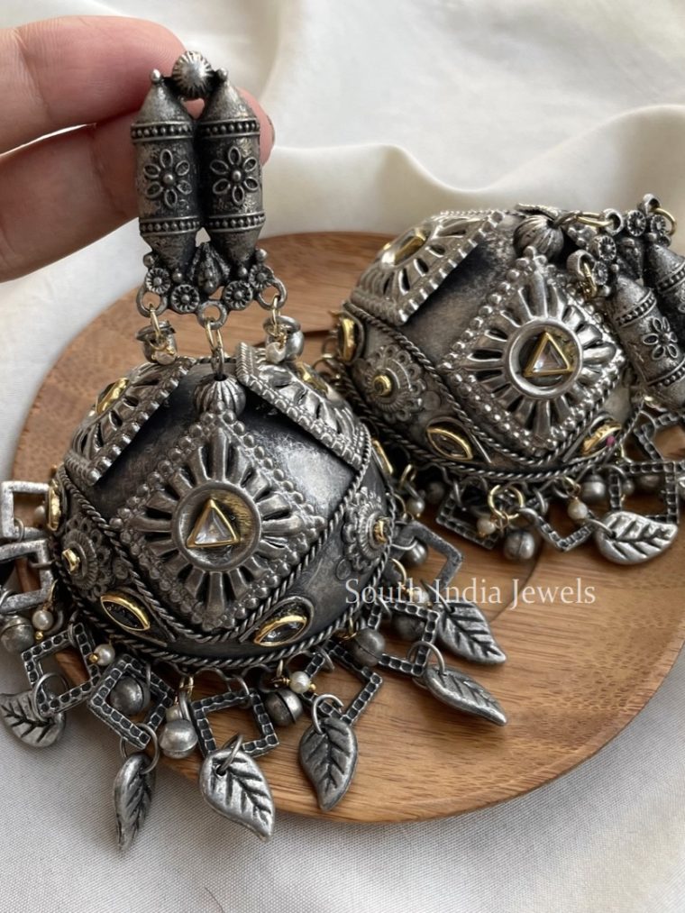 German Silver Oversized Jhumkas