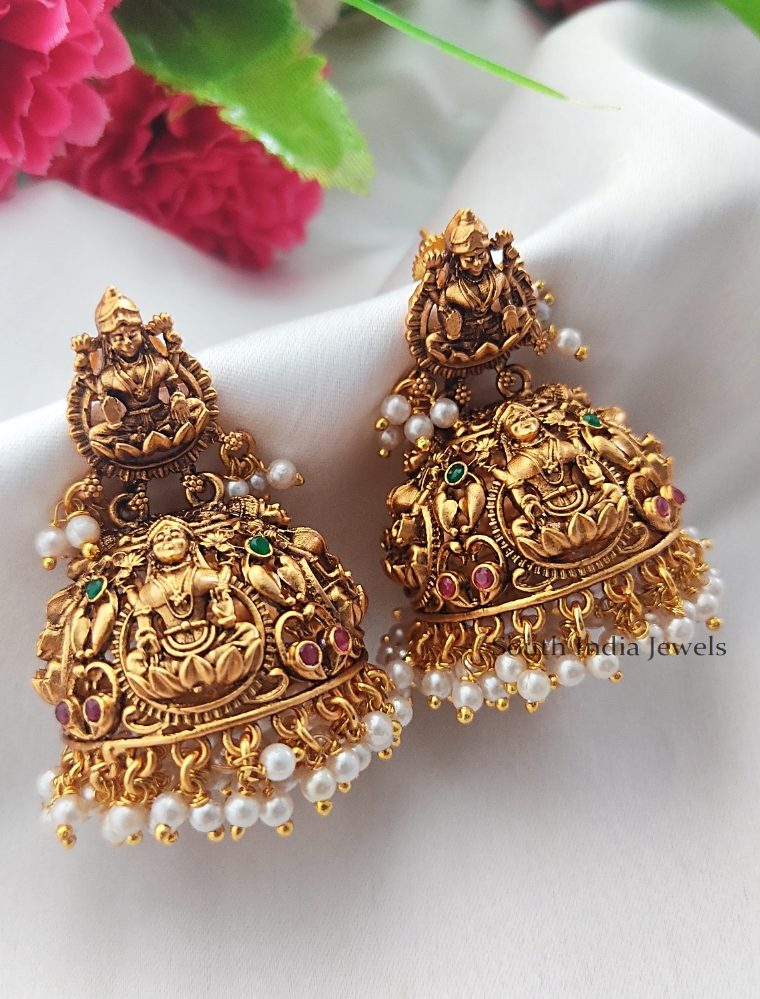 Traditional Lakshmi Design Jhumkas