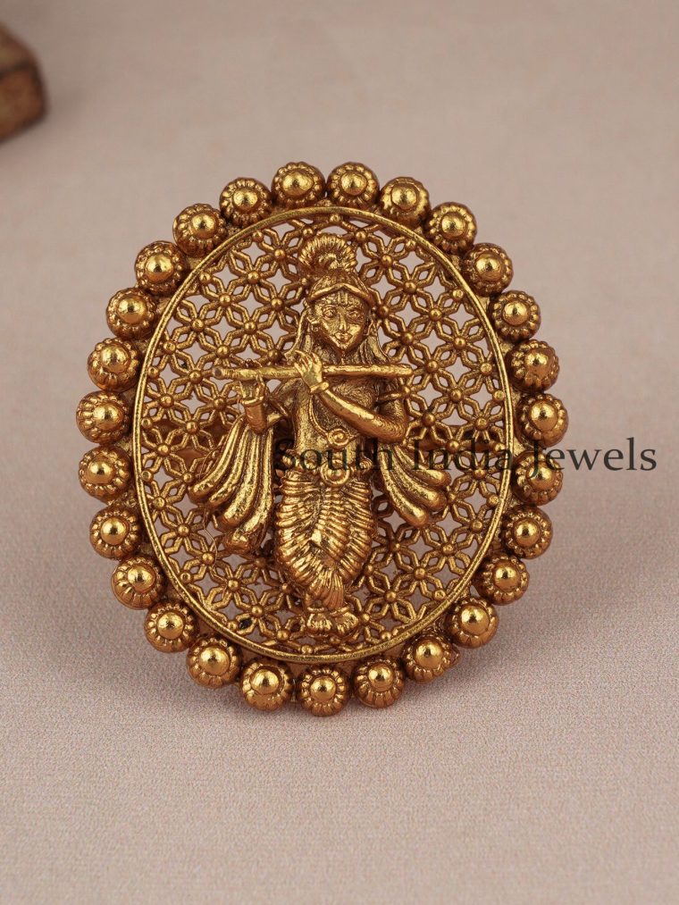 Gorgeous Antique Krishna Motif Finger Ring