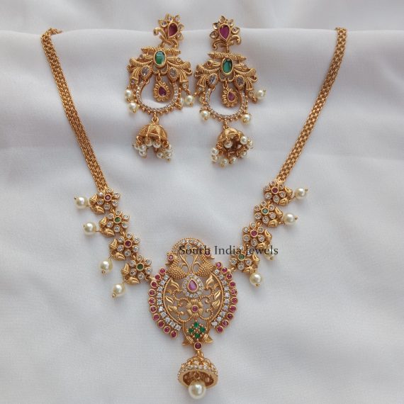 Amazing Peacock Chandbali Neckset