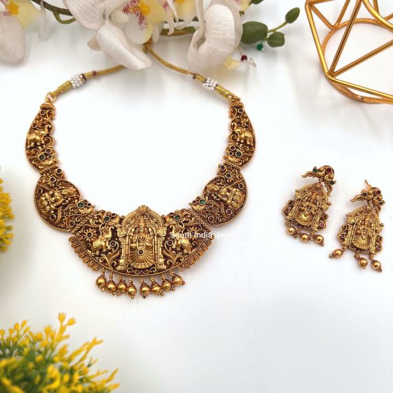 Adorable Gaja Lakshmi Nakshi Necklace