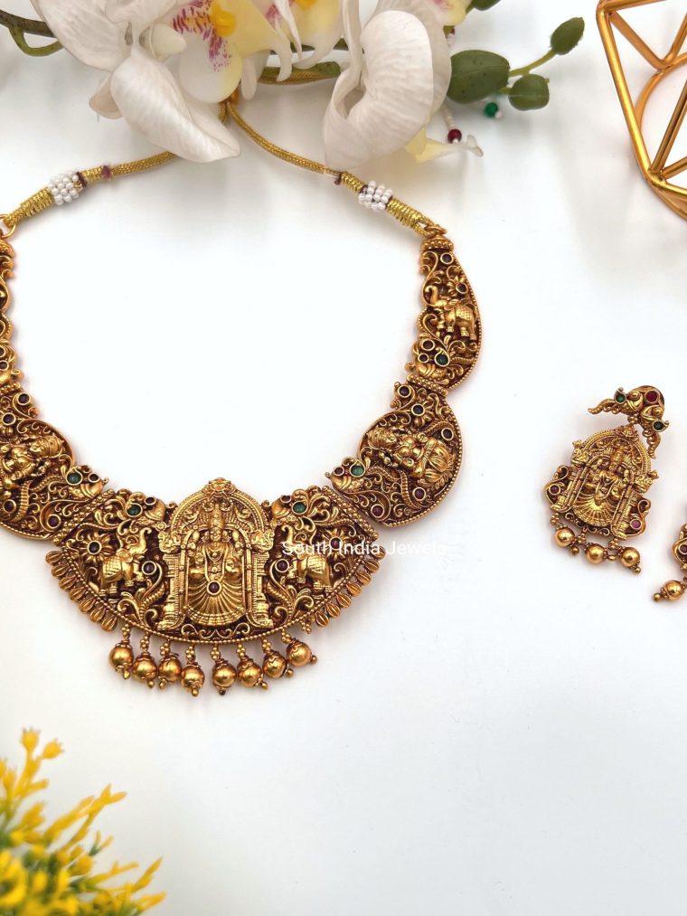 Adorable Gaja Lakshmi Nakshi Necklace