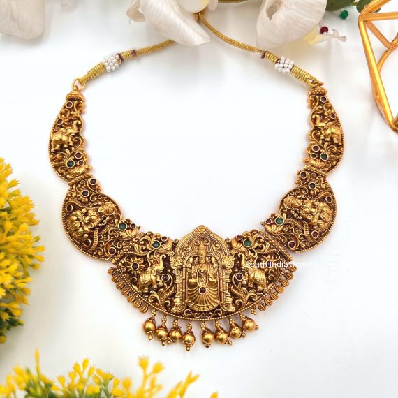 Adorable Gaja Lakshmi Nakshi Necklace