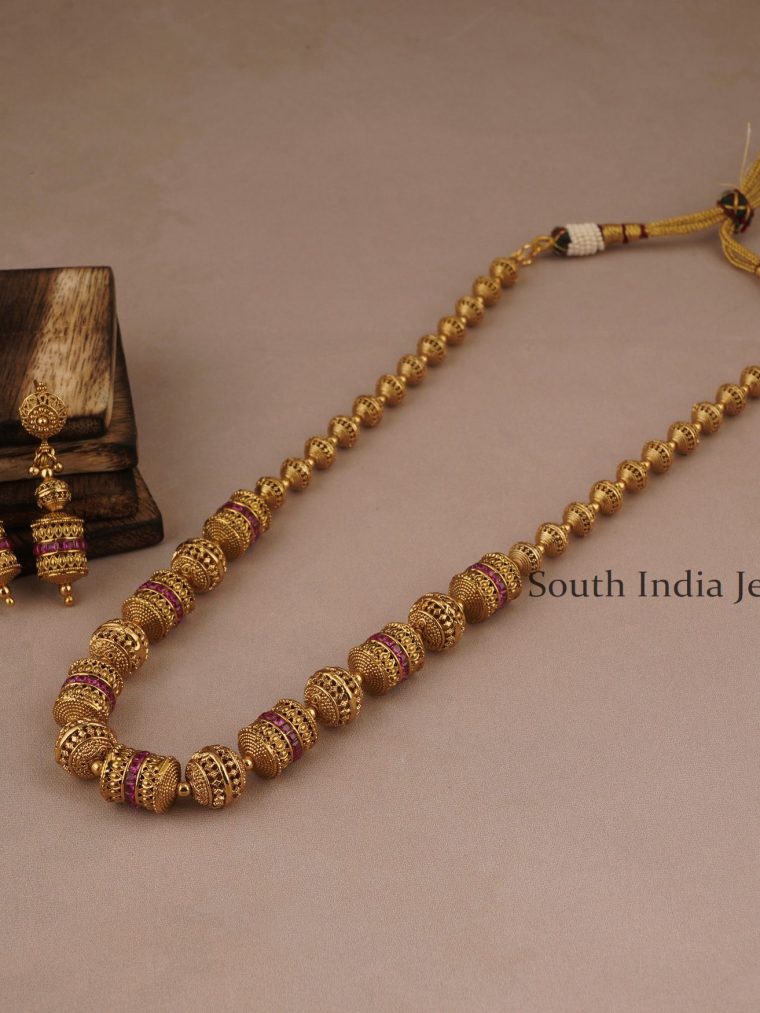 Beautiful Ruby Gold Mala