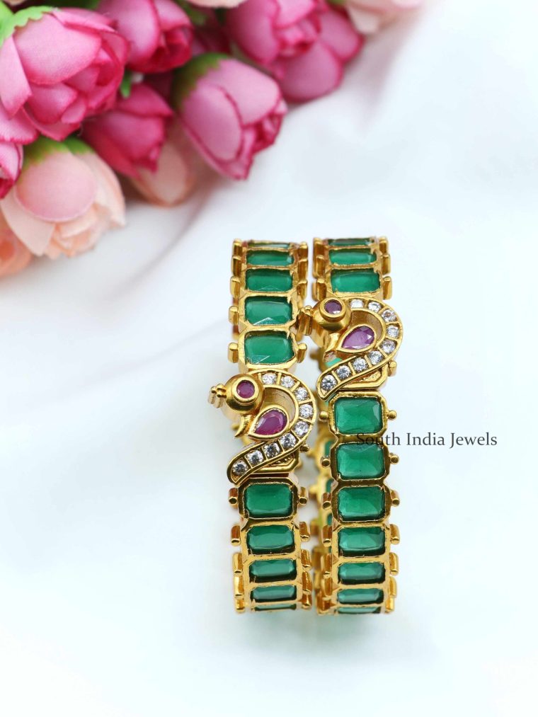 Emerald Peacock Kada Bangles