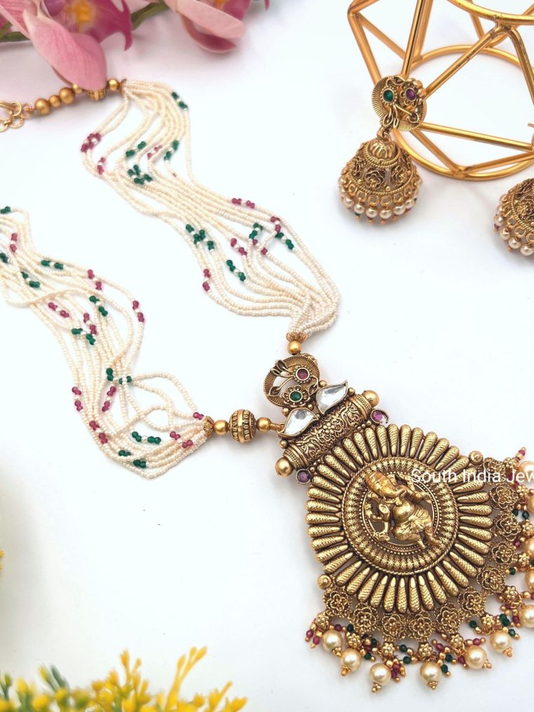 Ganesha with Pearl Layered Necklace