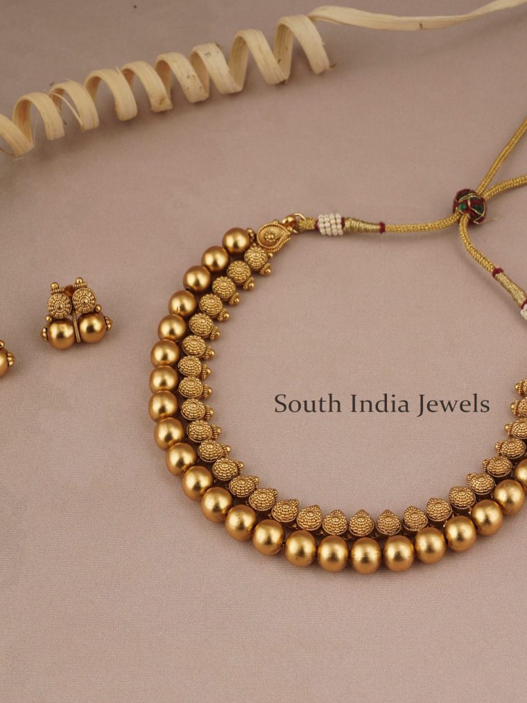 Magnificient Gold Ball Necklace Set