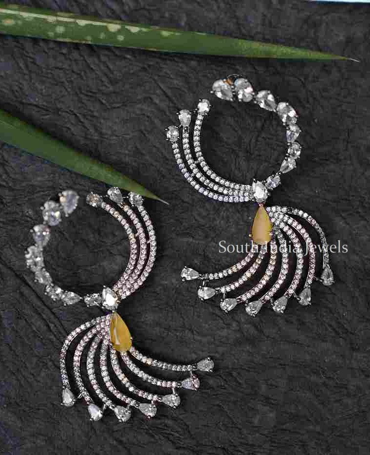 Stylish White Stone Designer Earrings