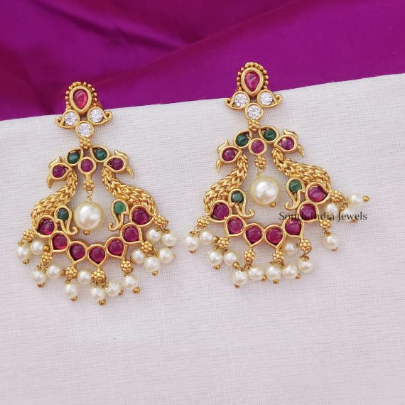 Ethnic Chandbali Peacock Design Earrings