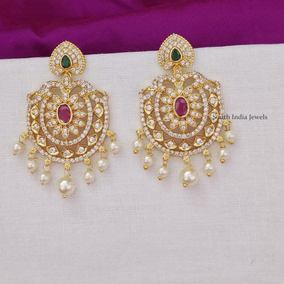 Gorgeous CZ Chandbali Earrings