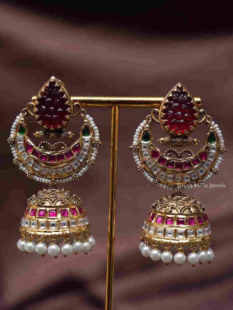 Gorgeous Polki Jhumkas - Pink