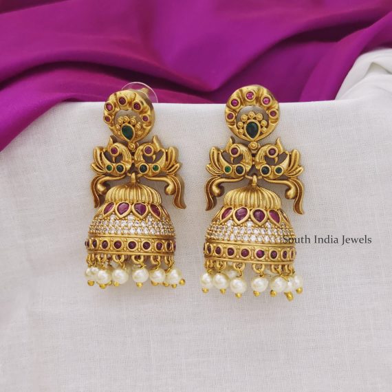 Gorgeous Ruby stone Embedded Earrings