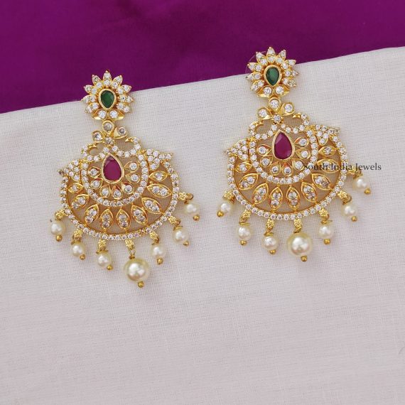 Grand CZ Chandbali Earrings