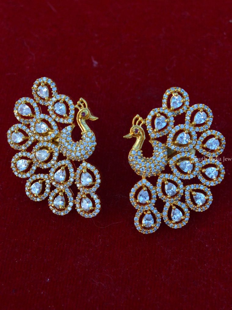 Wonderful AD Peacock Design Earrrings